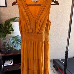 Elegant Mustard Midi Dress